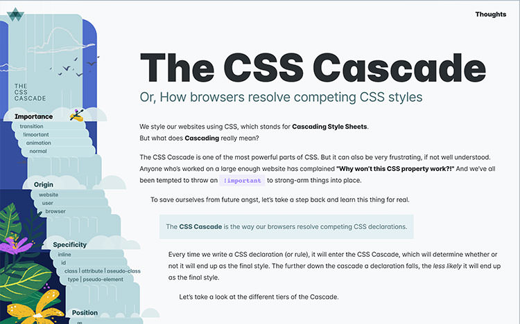Web page of the 'CSS Cascade' article