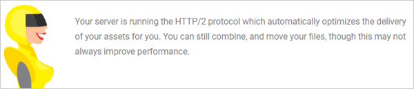 Hummingbird - Your server is runng the HTTP/2 protocol notification.