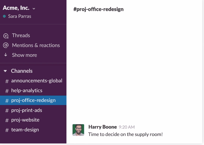 GIF of how to use Slack to poll employees