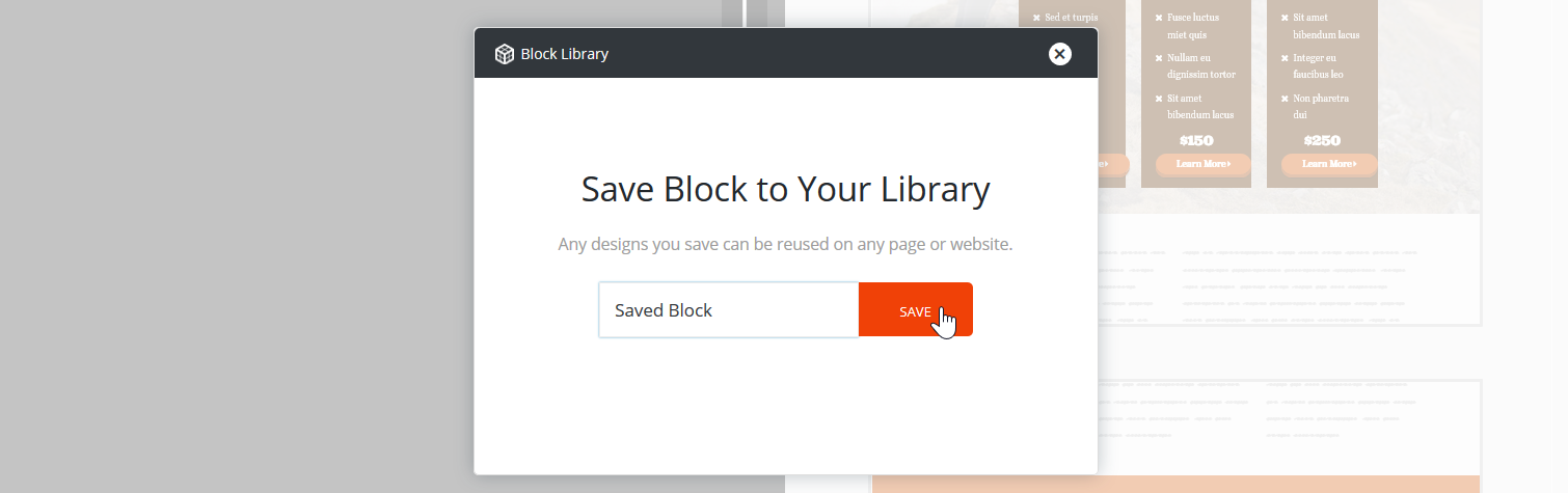 Save Block to Your Library