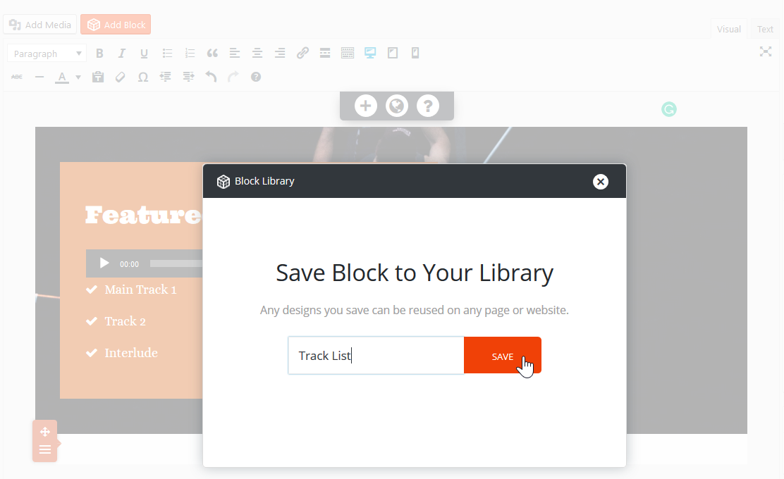 Save Block to Library