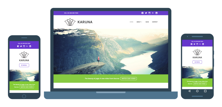 Karuna, a Responsive WordPress Theme for Health and Wellness Businesses.