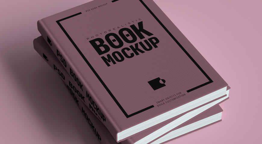Stack Three Hardcover Books Photoshop PSD Mockup Template