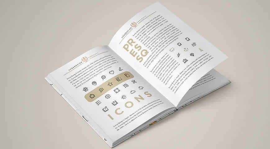 Open Book Photoshop PSD Mockup Template