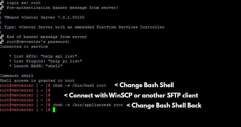 VMware vCenter 7 Received Too Large SFTP Packet