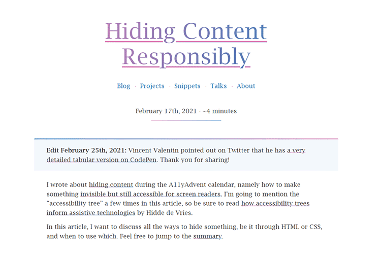 Example from Hiding Content Repsonsibly