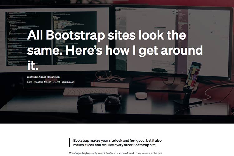 Example from All Bootstrap sites look the same. Here’s how I get around it.