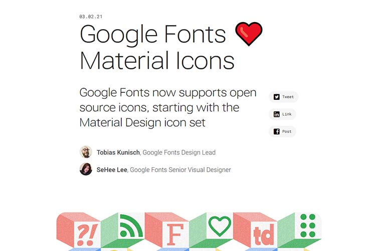 Example from Google Fonts Loves Material Icons