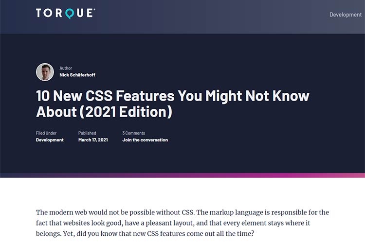 Example from 10 New CSS Features You Might Not Know About (2021 Edition)