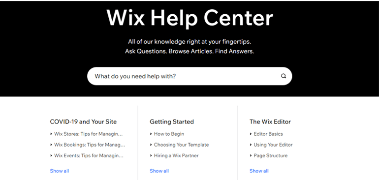 Wix help center