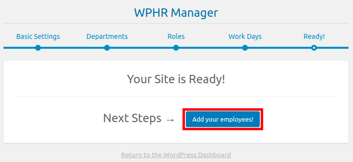 Adding an Employee in WordPress WP-HR