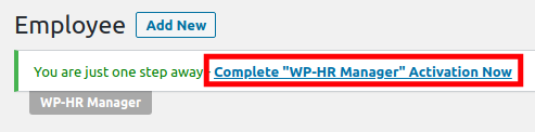 Completing WP-HR Manager Setup