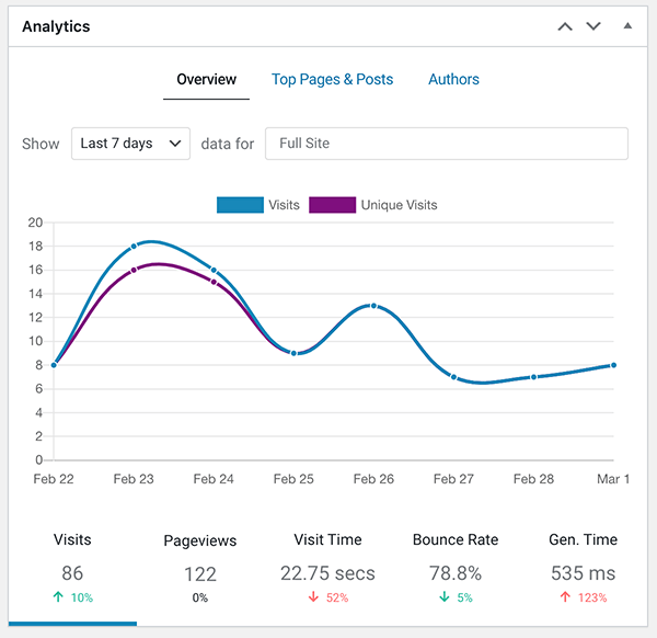 Analytics in WordPress.