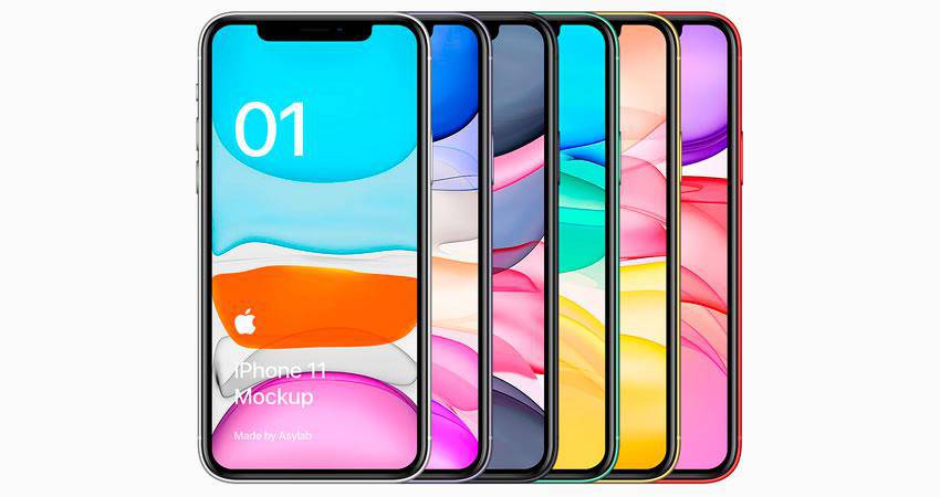 iPhone 11 Colorful Mockup free iphone mockup template psd photoshop