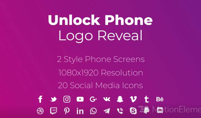 Unlock Phone Social Logo Motion Graphics Template Free