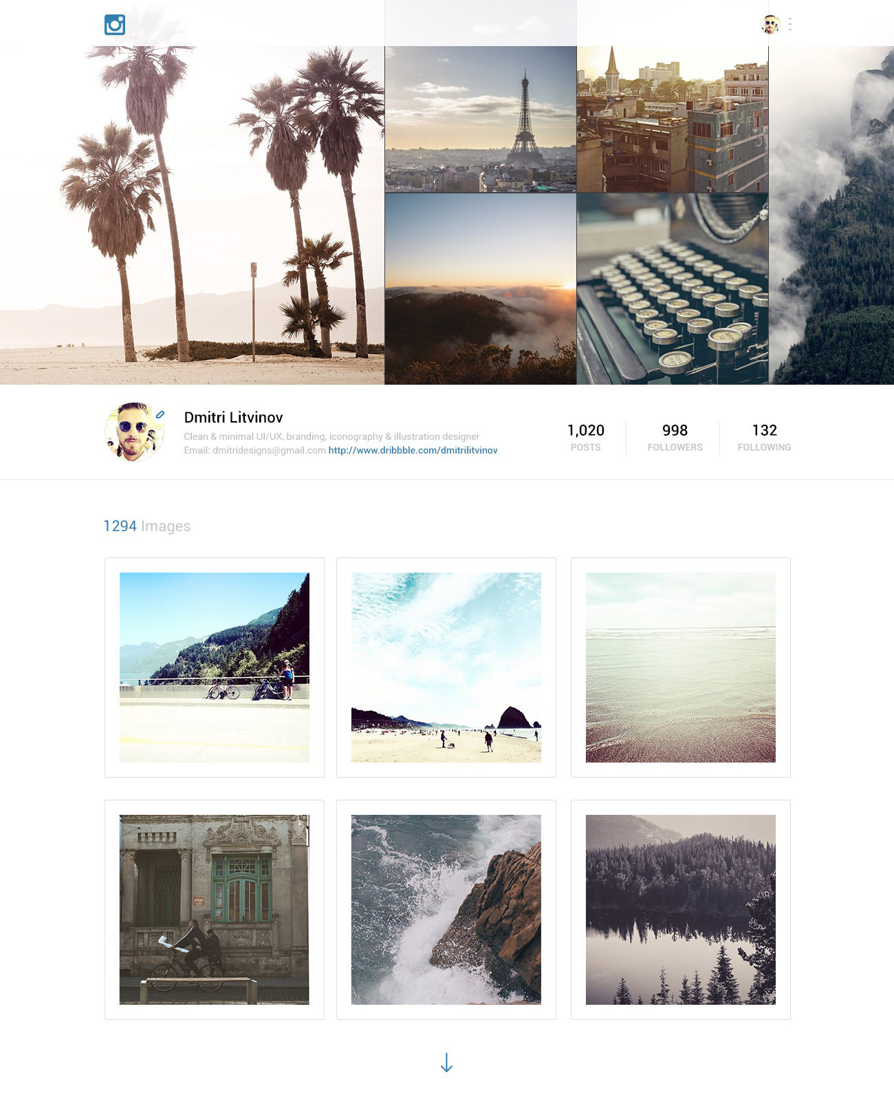 instagram website redesign