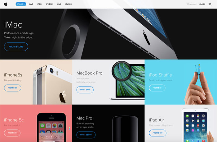 apple website redesign