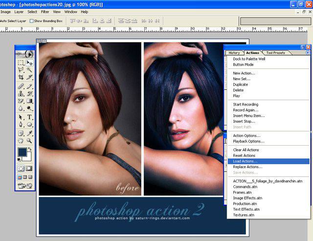 Installing Photoshop actions is also very easy and there are several ways to install Photoshop actions