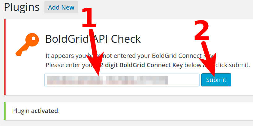 BoldGrid Connect Key