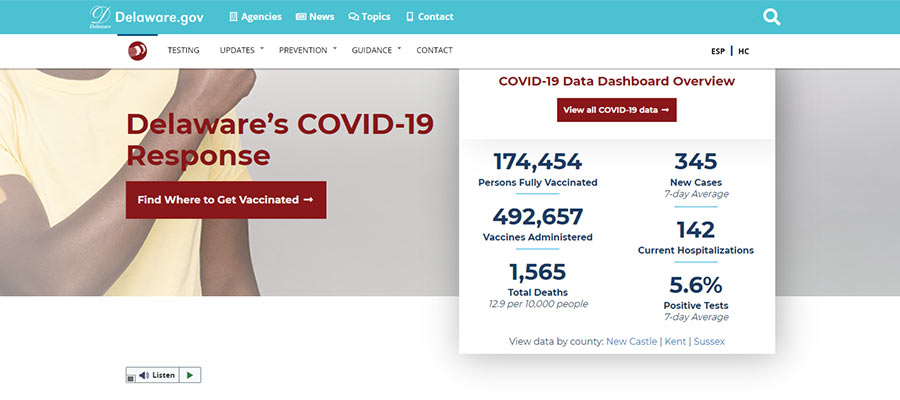 Delaware's COVID-19 Response Home Page