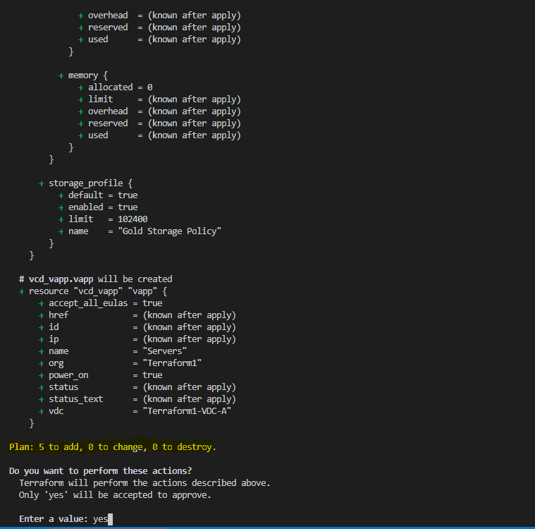 Terraform Apply for vCloud Director