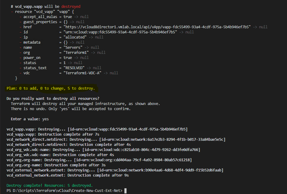 Terraform Apply for vCloud Director