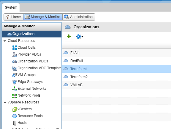 Terraform vCloud Organization