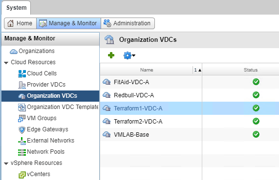 Terraform vCloud Organization VDC