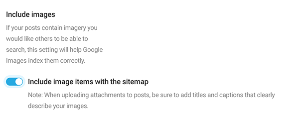 What you click to include images in sitemap.