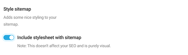Where you style your sitemap.