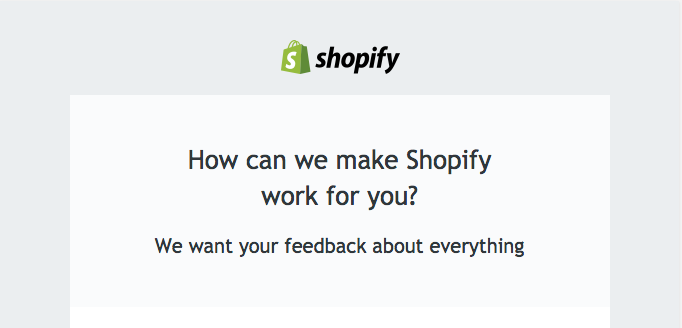 An example of how Shopify decides to ask customers for feedback