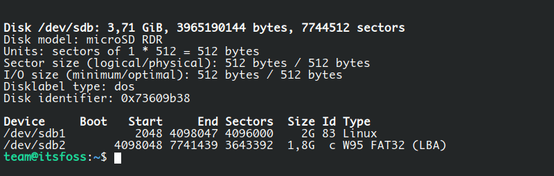 Using fdisk for partitions in Linux