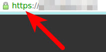 Browser with green lock indicating HTTPS in use