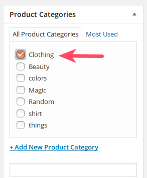 Selecting a Product Category