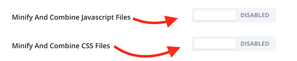 Javascript and CSS disable in Divi.