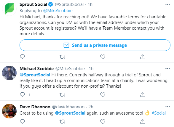 Sprout Social Twitter mentions