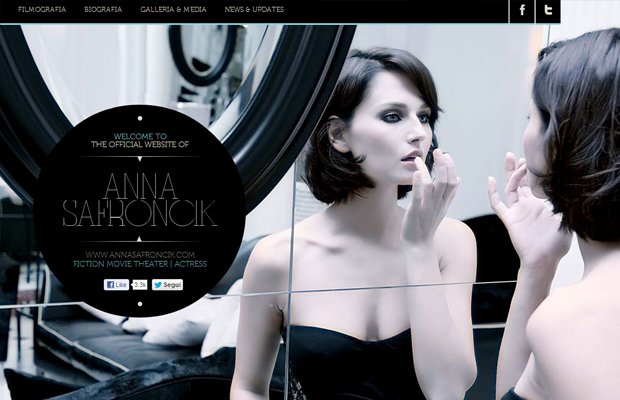 Anna Safroncik personal website layout big photo backgrounds