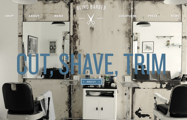 classic retro photography background web design Blind Barber