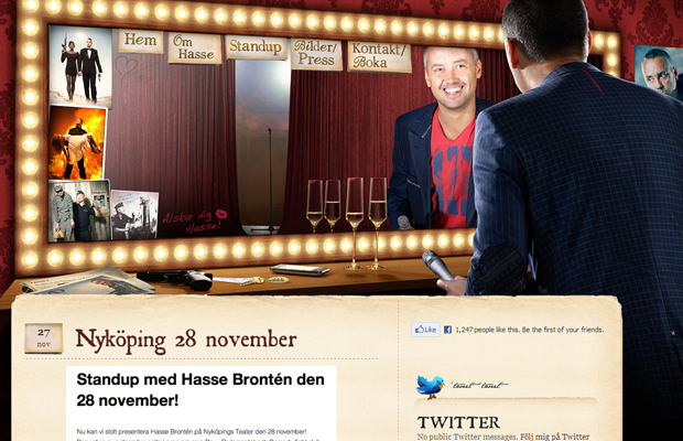 Hasse Bronten website comedian German background photos CSS