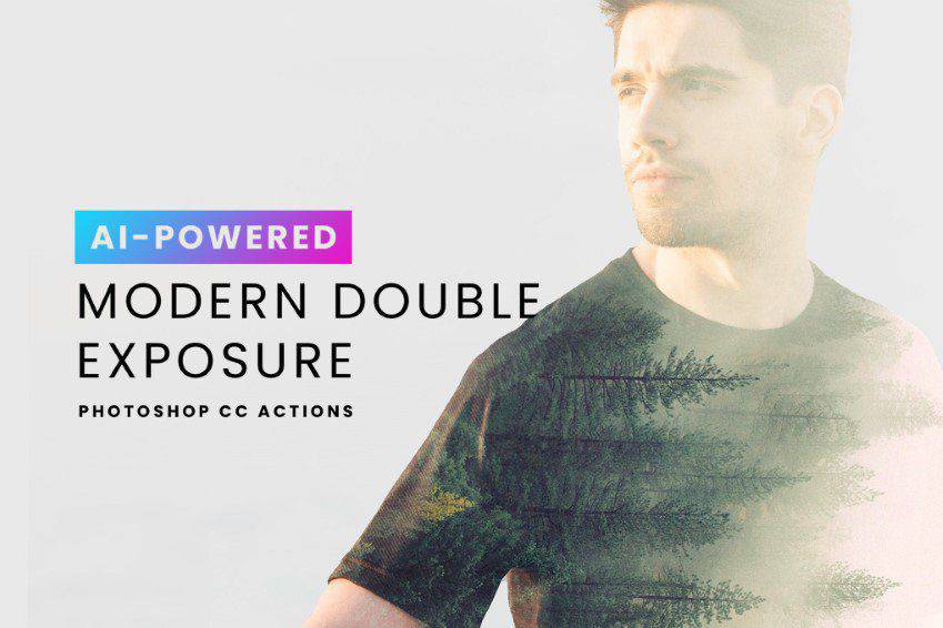 AI Modern Double Exposure Photoshop Actions