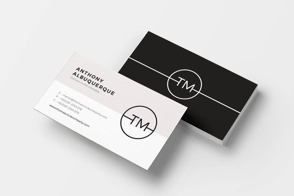 minimal business card template format Adobe InDesign