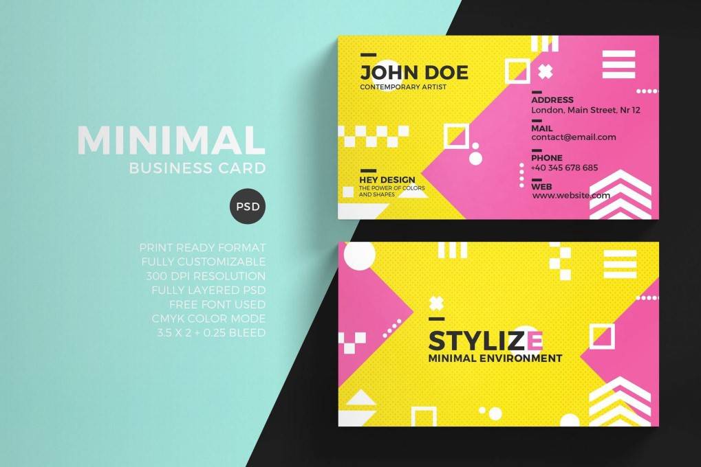 Colorful Minimal business card template format Adobe Photoshop