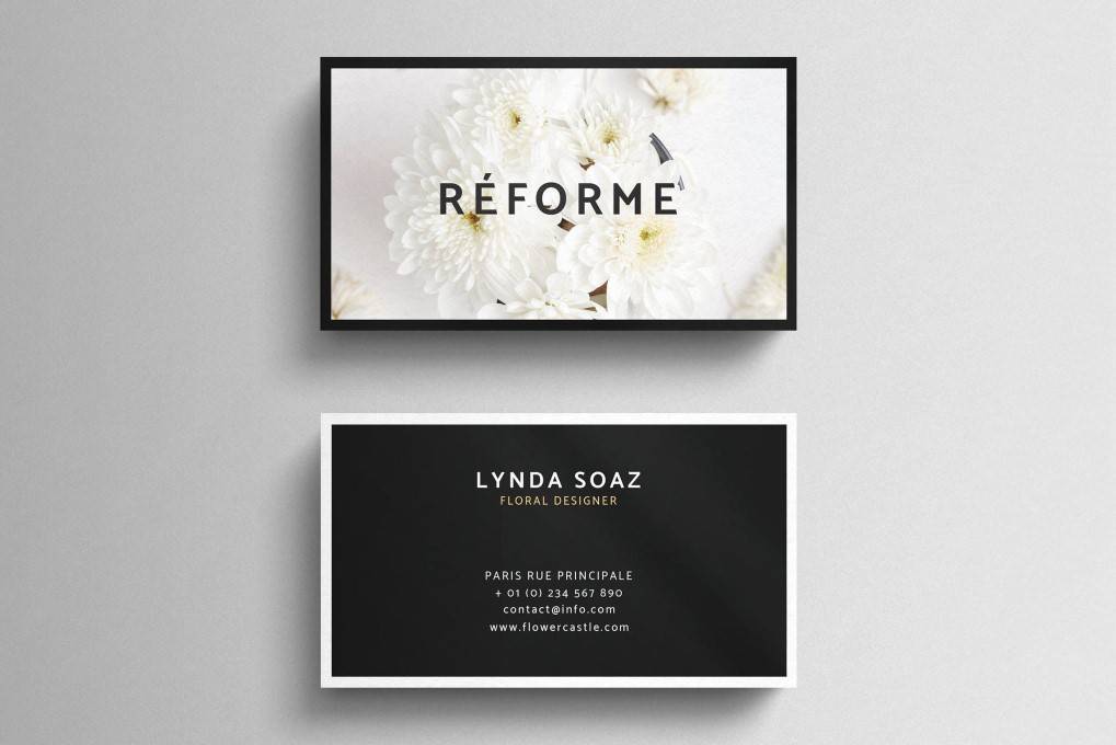 Floral business card template format Adobe Photoshop