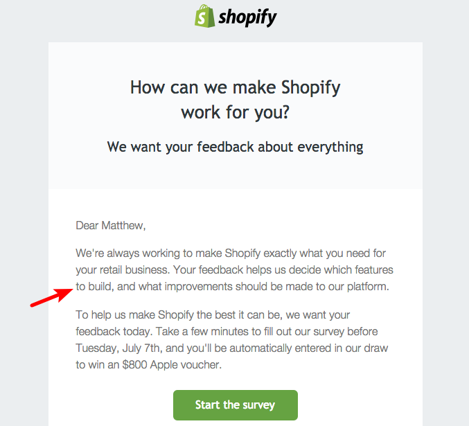 shopify survey email