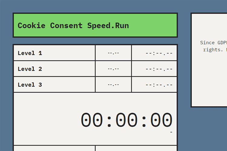 Example from Cookie Consent Speed.Run