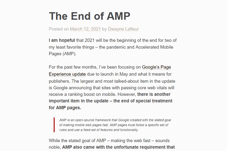 Example from The End of AMP