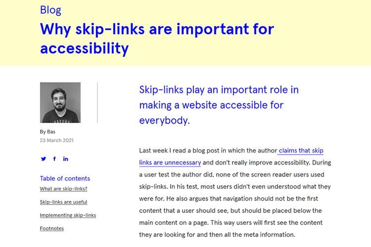Example from Why skip-links are important for accessibility