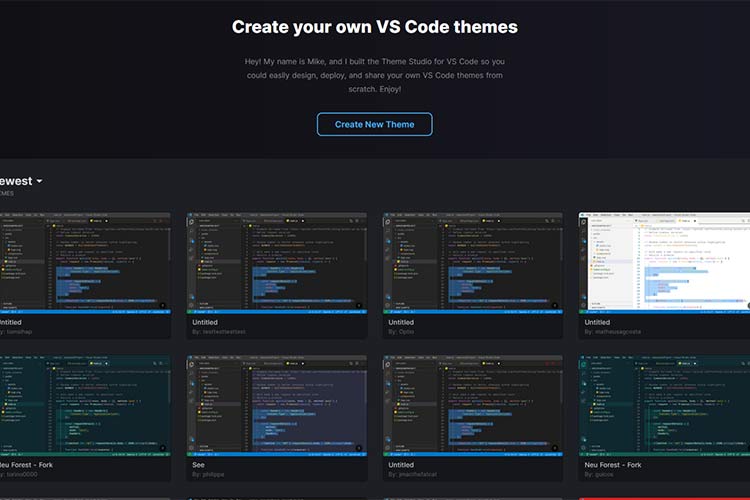 Example from Theme Studio for VS Code