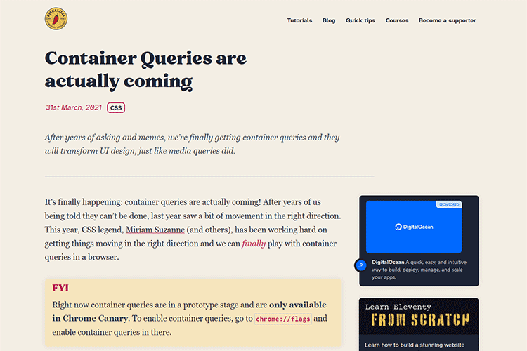 Example from Container Queries are actually coming