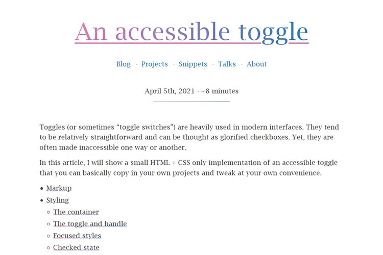 Example from An accessible toggle